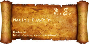 Matity Eugén névjegykártya